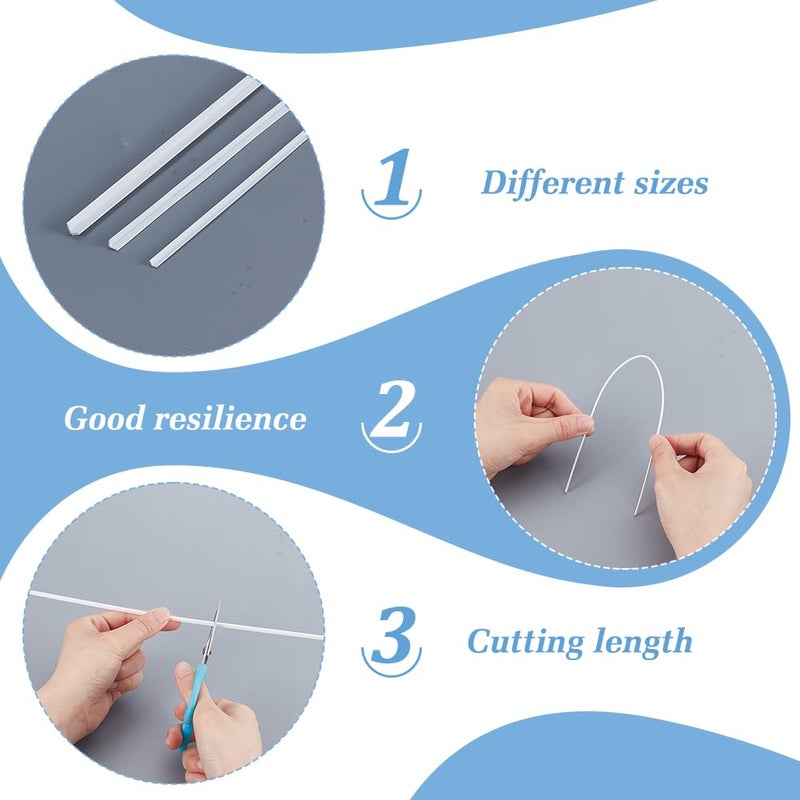 AHANDMAKER 30Pcs 3 Sizes ABS Plastic L Shape Bars Right Angle Bars, 250mm Long 2.5mm 4.5mm 5.5mm Wide Styrene White Rods for DIY Building Architectural Model Making - Image 3